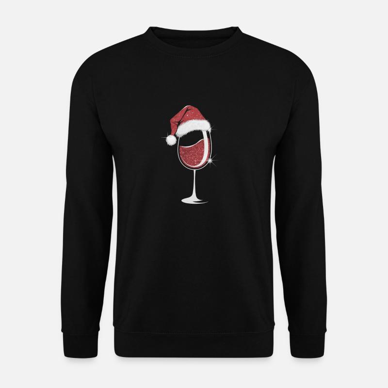 Elegantes Weihnachts-Weinglas - Unisex Pullover - Schwarz