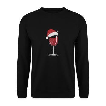 Elegant Christmas wine glass - Unisex Sweatshirt - black - Front - Alina (178cm) & Michal (187cm)