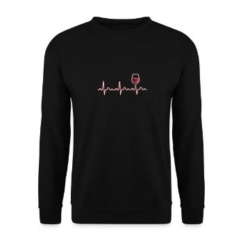 Elegant Christmas wine glass - Unisex Sweatshirt - black - Front - Alina (178cm) & Michal (187cm)