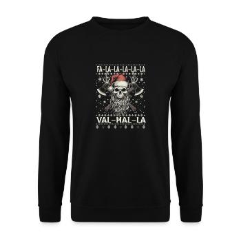 Noël viking Fa-la-la Valhalla Humour - Sweat-shirt Unisexe - noir - Devant - Alina (178cm) & Michal (187cm)