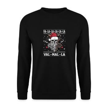 Noël viking Fa-la-la Valhalla Humour - Sweat-shirt Unisexe - noir - Devant - Alina (178cm) & Michal (187cm)