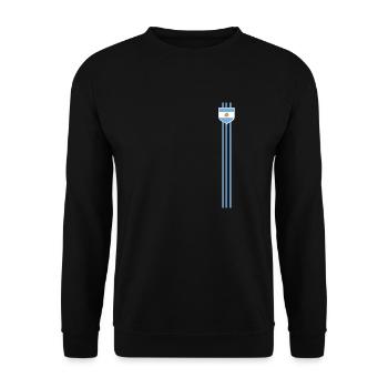 Argentinien Geschenk Argentina Argentine Flagge - Unisex Pullover - Schwarz - Vorne - Alina (178cm) & Michal (187cm)