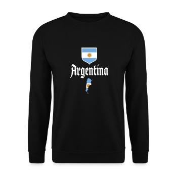 Argentinien Geschenk Argentina Argentine Flagge - Unisex Pullover - Schwarz - Vorne - Alina (178cm) & Michal (187cm)