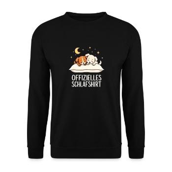 Official Sleep Shirt Dog Dog Couple - Unisex Sweatshirt - black - Front - Alina (178cm) & Michal (187cm)