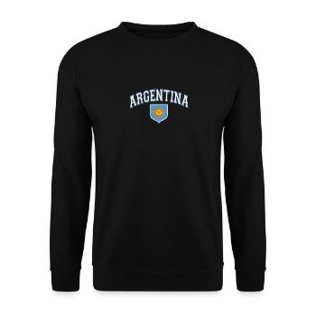 Argentinien Geschenk Argentina Argentine Flagge - Unisex Pullover - Schwarz - Vorne - Alina (178cm) & Michal (187cm)