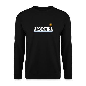 Argentinien Geschenk Argentina Argentine Flagge - Unisex Pullover - Schwarz - Vorne - Alina (178cm) & Michal (187cm)