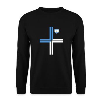 Argentinien Geschenk Argentina Argentine Flagge - Unisex Pullover - Schwarz - Vorne - Alina (178cm) & Michal (187cm)