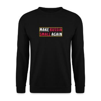 MAKE RUSSIA SMALL AGAIN - Unisex Pullover - Schwarz - Vorne - Alina (178cm) & Michal (187cm)