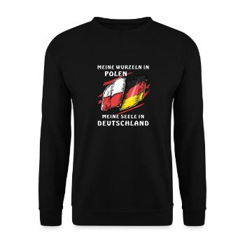 RACINES EN POLOGNE SOUL EN ALLEMAGNE - Sweat-shirt Unisexe - noir - Devant - Alina (178cm) & Michal (187cm)
