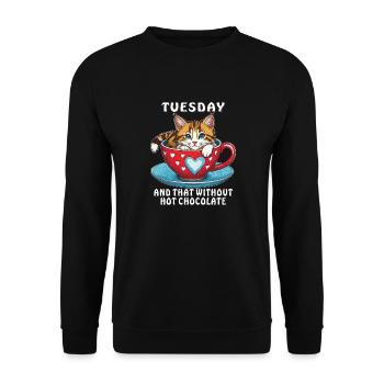 Tuesday And That Without Hot Chocolate - Unisex Sweatshirt - black - Front - Alina (178cm) & Michal (187cm)