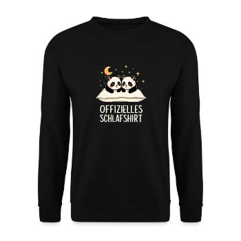 Official Pandas Panda Sleep Shirt Pair - Unisex Sweatshirt - black - Front - Alina (178cm) & Michal (187cm)