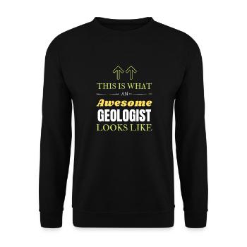 This is What an Awesome Geologist Looks Like - Unisex Sweatshirt - black - Front - Alina (178cm) & Michal (187cm)