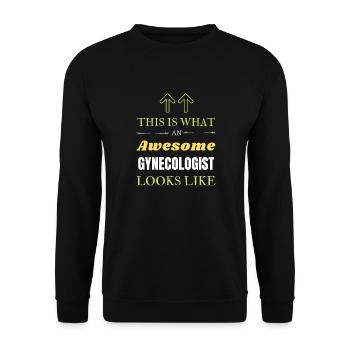 So sieht ein großartiger Gynäkologe aus - Unisex Pullover - Schwarz - Vorne - Alina (178cm) & Michal (187cm)