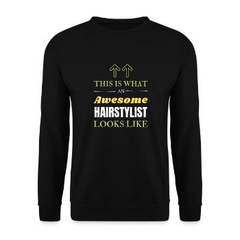 Voici à quoi ressemble un coiffeur génial - Sweat-shirt Unisexe - noir - Devant - Alina (178cm) & Michal (187cm)