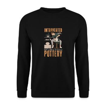 Pottery Ceramics Artist - Unisex Sweatshirt - black - Front - Alina (178cm) & Michal (187cm)
