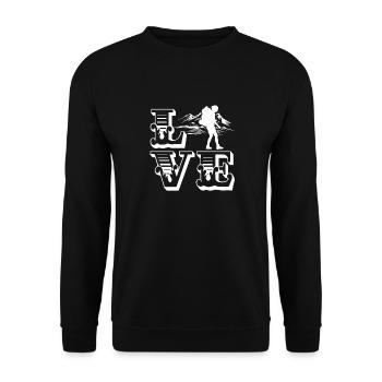 Backpacking Love Backpacking - Unisex Sweatshirt - black - Front - Alina (178cm) & Michal (187cm)