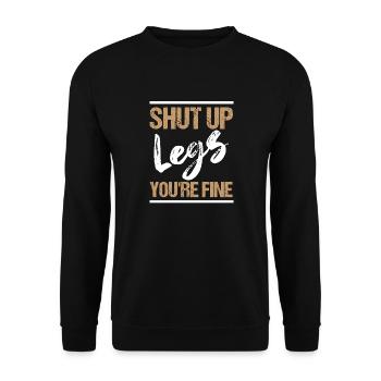 Les jambes fermées, tout va bien pour courir le marathon - Sweat-shirt Unisexe - noir - Devant - Alina (178cm) & Michal (187cm)