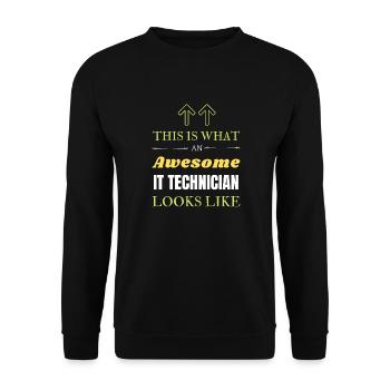 Voici à quoi ressemble un technicien informatique génial - Sweat-shirt Unisexe - noir - Devant - Alina (178cm) & Michal (187cm)