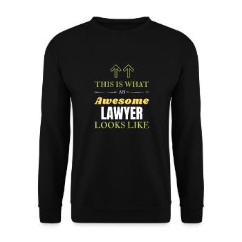 So sieht ein großartiger Anwalt aus - Unisex Pullover - Schwarz - Vorne - Alina (178cm) & Michal (187cm)