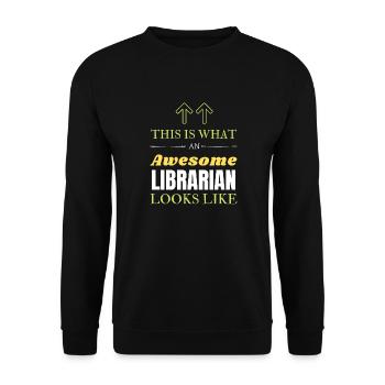 This is What an Awesome Librarian Looks Like - Unisex Sweatshirt - black - Front - Alina (178cm) & Michal (187cm)