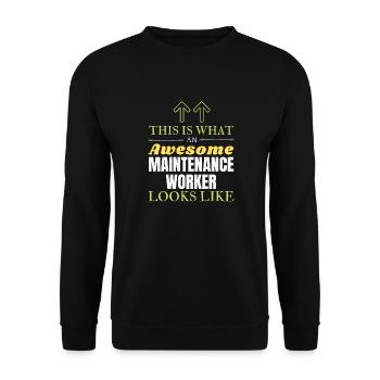 So sieht ein großartiger Wartungsarbeiter aus L - Unisex Pullover - Schwarz - Vorne - Alina (178cm) & Michal (187cm)