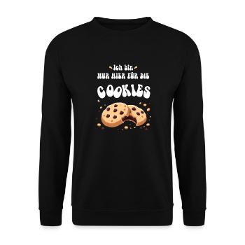 Cookie Lover Lustiges Design - Unisex Pullover - Schwarz - Vorne - Alina (178cm) & Michal (187cm)