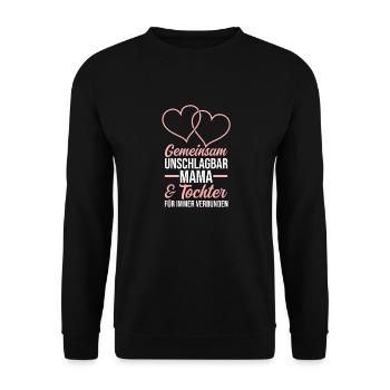 Maman et fille - Sweat-shirt Unisexe - noir - Devant - Alina (178cm) & Michal (187cm)
