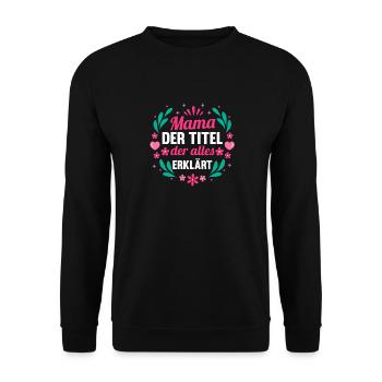 Maman pour la fête des mères - Sweat-shirt Unisexe - noir - Devant - Alina (178cm) & Michal (187cm)