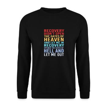 Drug-free addiction addicted - Unisex Sweatshirt - black - Front - Alina (178cm) & Michal (187cm)