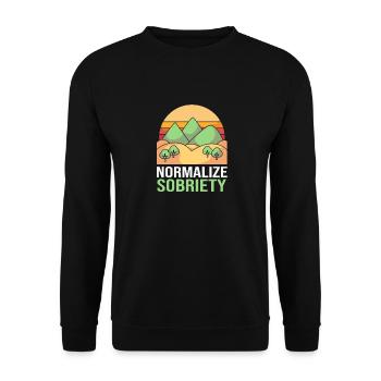 Drug-free addiction addicted - Unisex Sweatshirt - black - Front - Alina (178cm) & Michal (187cm)