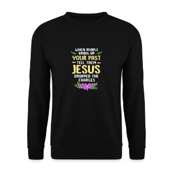Drug-free addiction addicted - Unisex Sweatshirt - black - Front - Alina (178cm) & Michal (187cm)
