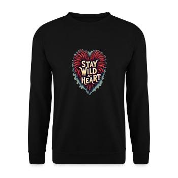 TREND QUOTES HEART - Unisex Sweatshirt - black - Front - Alina (178cm) & Michal (187cm)