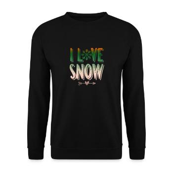 I Love Snow - Unisex Pullover - Schwarz - Vorne - Alina (178cm) & Michal (187cm)