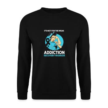 Drogenfrei Sucht Süchtig - Unisex Pullover - Schwarz - Vorne - Alina (178cm) & Michal (187cm)