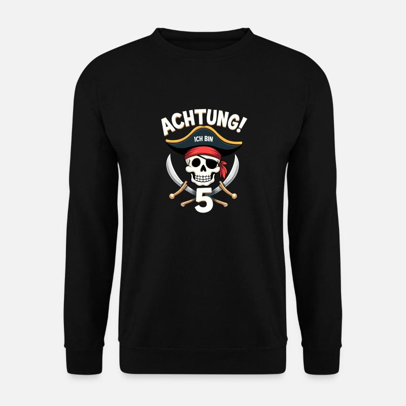 5. Geburtstag Piraten Geschenk Jungs Jungen - Unisex Pullover - Schwarz