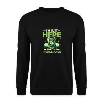 I'm Just Here For The Pickle Juice Pickle Vegan Cu - Unisex Pullover - Schwarz - Vorne - Alina (178cm) & Michal (187cm)