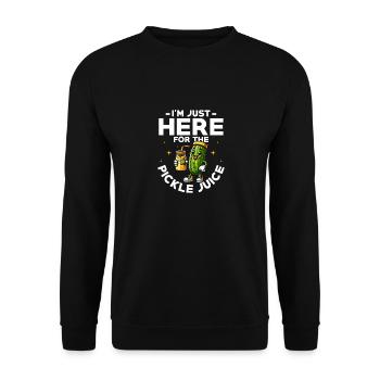 I'm Just Here For The Pickle Juice Cucumber Vegan - Unisex Pullover - Schwarz - Vorne - Alina (178cm) & Michal (187cm)