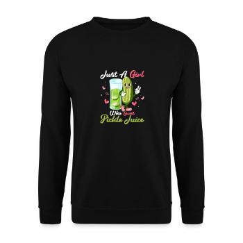 Just A Girl Who Loves Pickle Juice Fitness Vegan C - Unisex Pullover - Schwarz - Vorne - Alina (178cm) & Michal (187cm)
