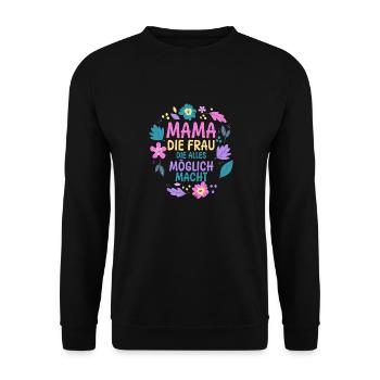 Maman pour la fête des mères - Sweat-shirt Unisexe - noir - Devant - Alina (178cm) & Michal (187cm)