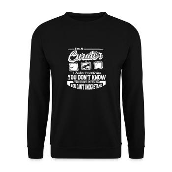 Curator Curator Solves Problems - Unisex Sweatshirt - black - Front - Alina (178cm) & Michal (187cm)