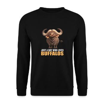Buffalos Buffalo Büffel - Unisex Sweatshirt - black - Front - Alina (178cm) & Michal (187cm)