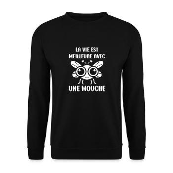 Insecte Citation humour mouche - Sweat-shirt Unisexe - noir - Devant - Alina (178cm) & Michal (187cm)