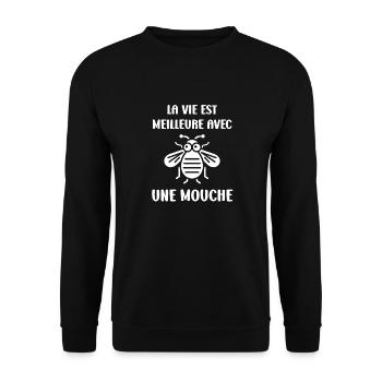 Insecte Citation humour mouche - Sweat-shirt Unisexe - noir - Devant - Alina (178cm) & Michal (187cm)