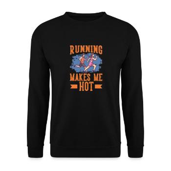 Jogging Running Makes Me Hot Running - Unisex Sweatshirt - black - Front - Alina (178cm) & Michal (187cm)