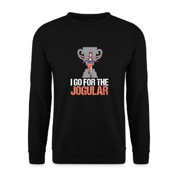 Marathon I Go For The Jogular Running - Unisex Sweatshirt - black - Front - Alina (178cm) & Michal (187cm)