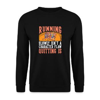 Marathon Quitting Character Flaw Running - Unisex Sweatshirt - black - Front - Alina (178cm) & Michal (187cm)