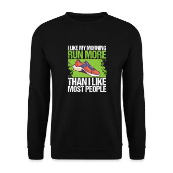 Marathon comme ma course matinale Courir - Sweat-shirt Unisexe - noir - Devant - Alina (178cm) & Michal (187cm)