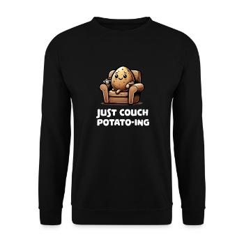 Juste Couch Potato-ing Funny Potato - Sweat-shirt Unisexe - noir - Devant - Alina (178cm) & Michal (187cm)