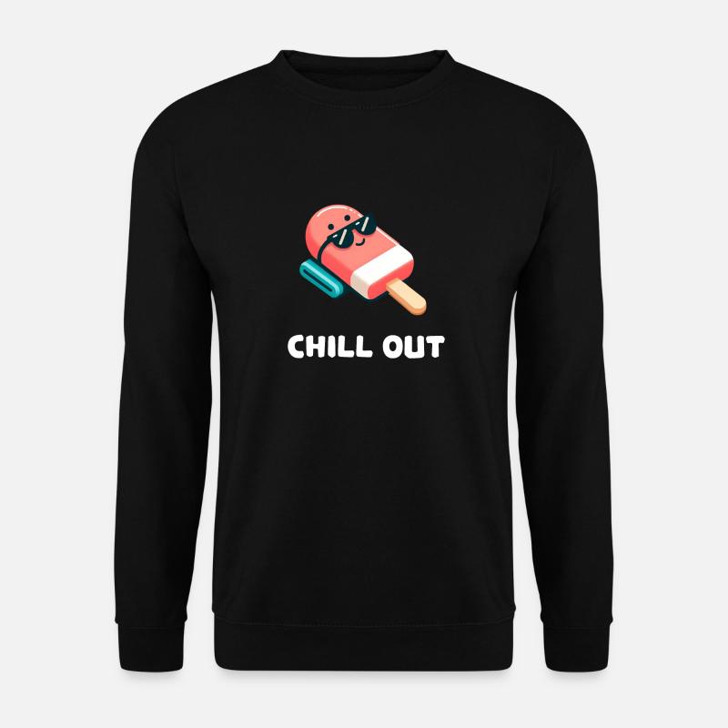 Chill Out Süßes Eis am Stiel - Unisex Pullover - Schwarz