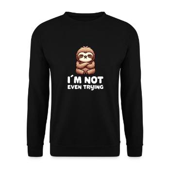 Je n’essaie même pas Funny Sloth - Sweat-shirt Unisexe - noir - Devant - Alina (178cm) & Michal (187cm)